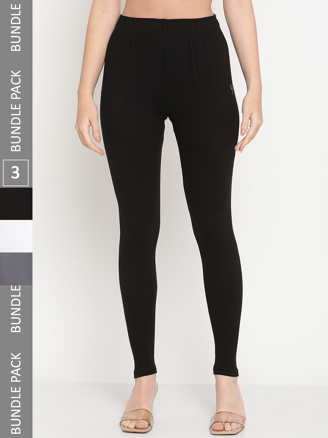 

TAG 7 Pack Of 3 Ankle-Length Leggings, Black