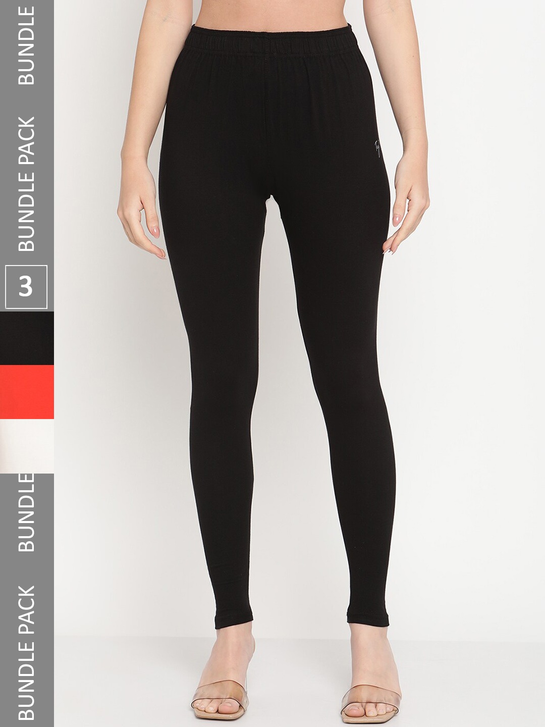 

TAG 7 Pack Of 3 Ankle-Length Leggings, Black