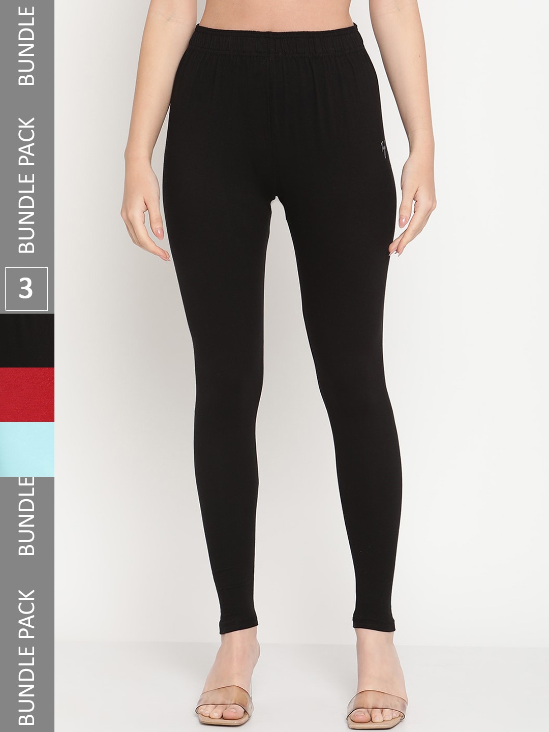 

TAG 7 Pack Of 3 Ankle Length Leggings, Black