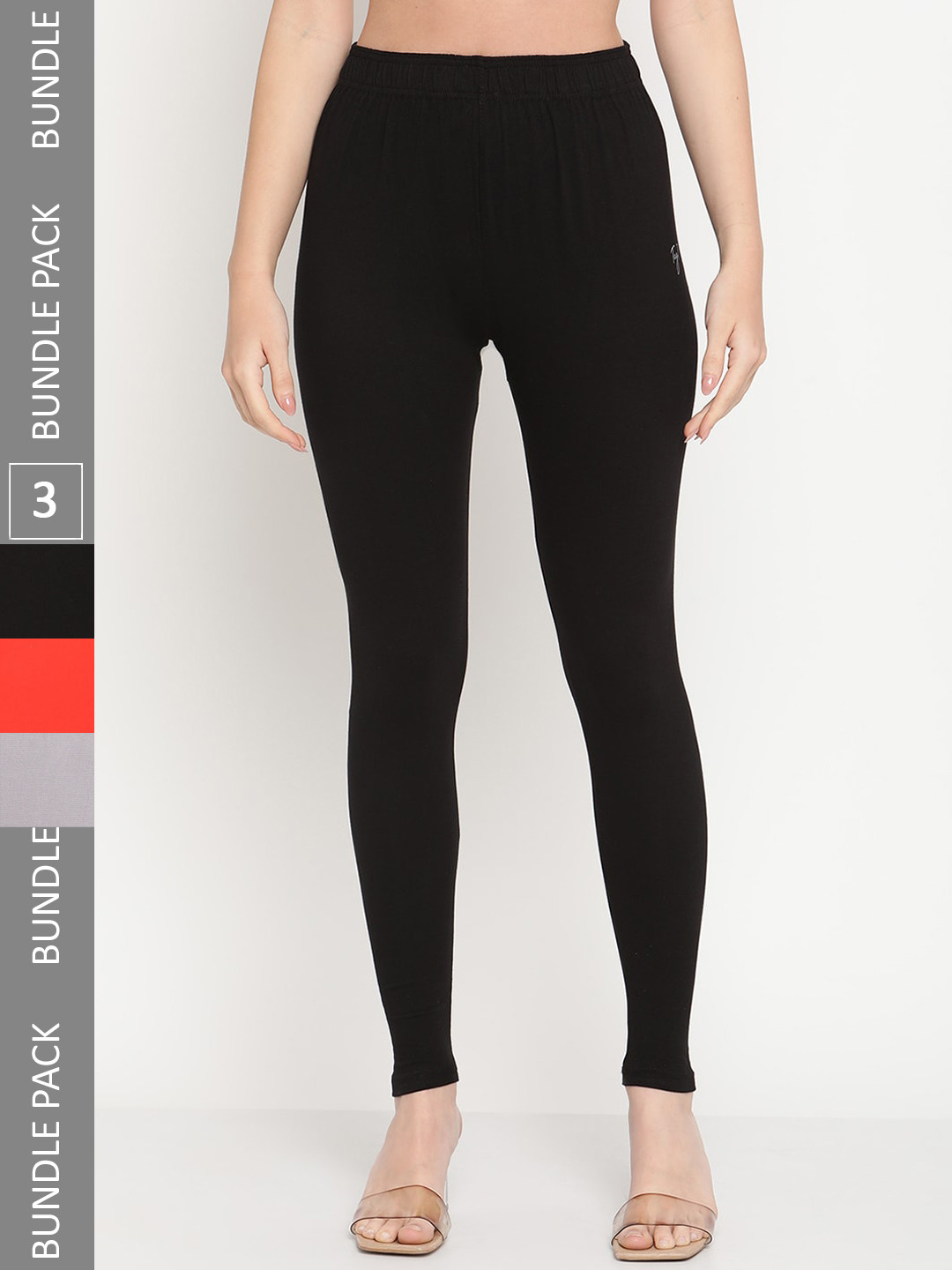 

TAG 7 Pack Of 3 Ankle Length Leggings, Black