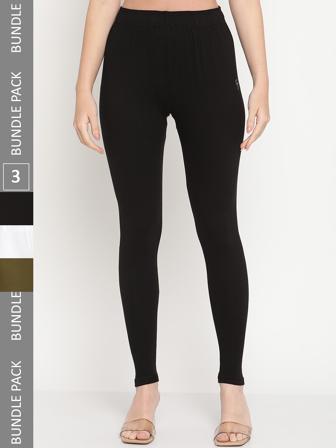 

TAG 7 Pack Of 3 Ankle Length Leggings, Black