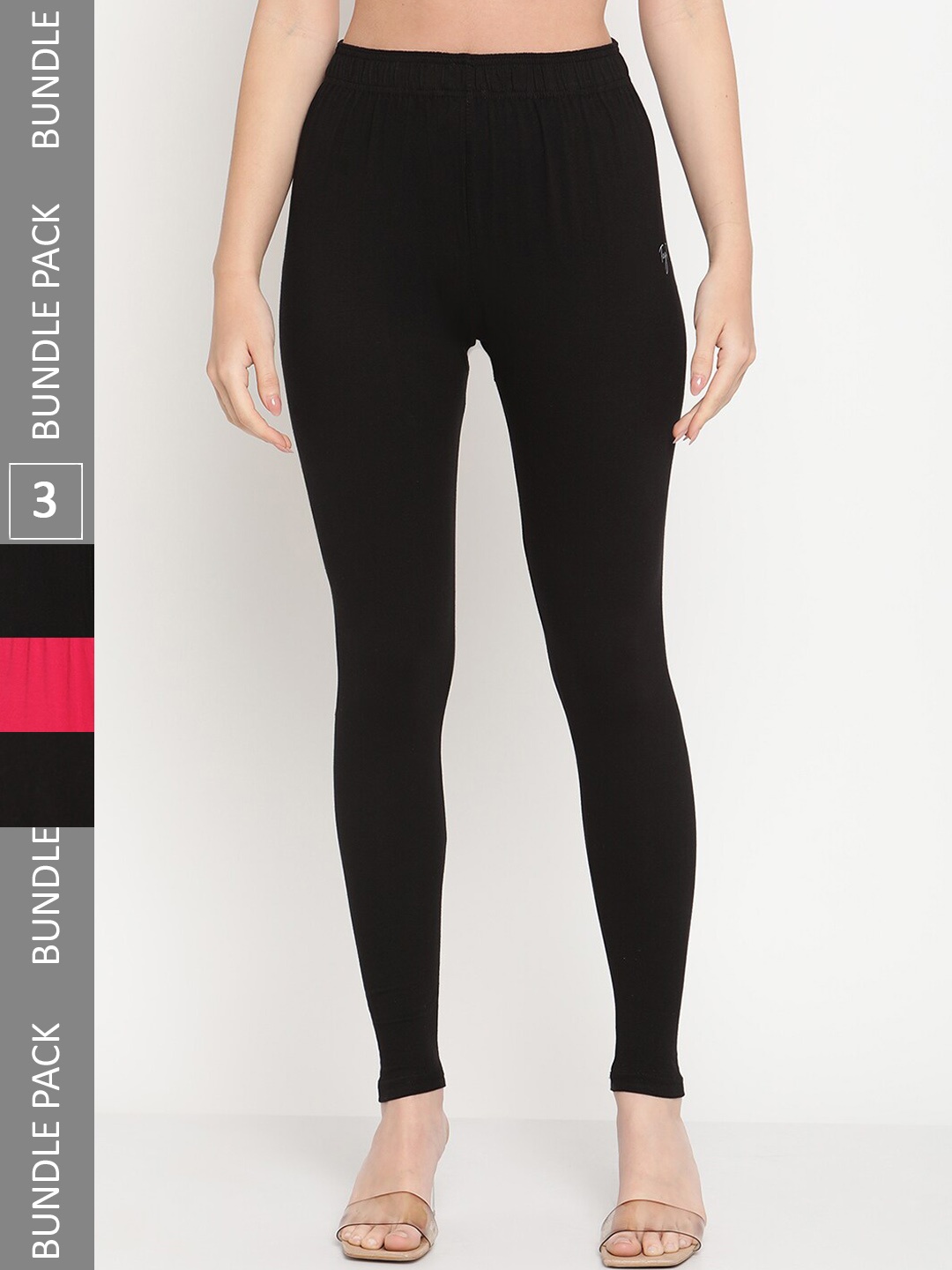 

TAG 7 Pack Of 3 Ankle Length Leggings, Black