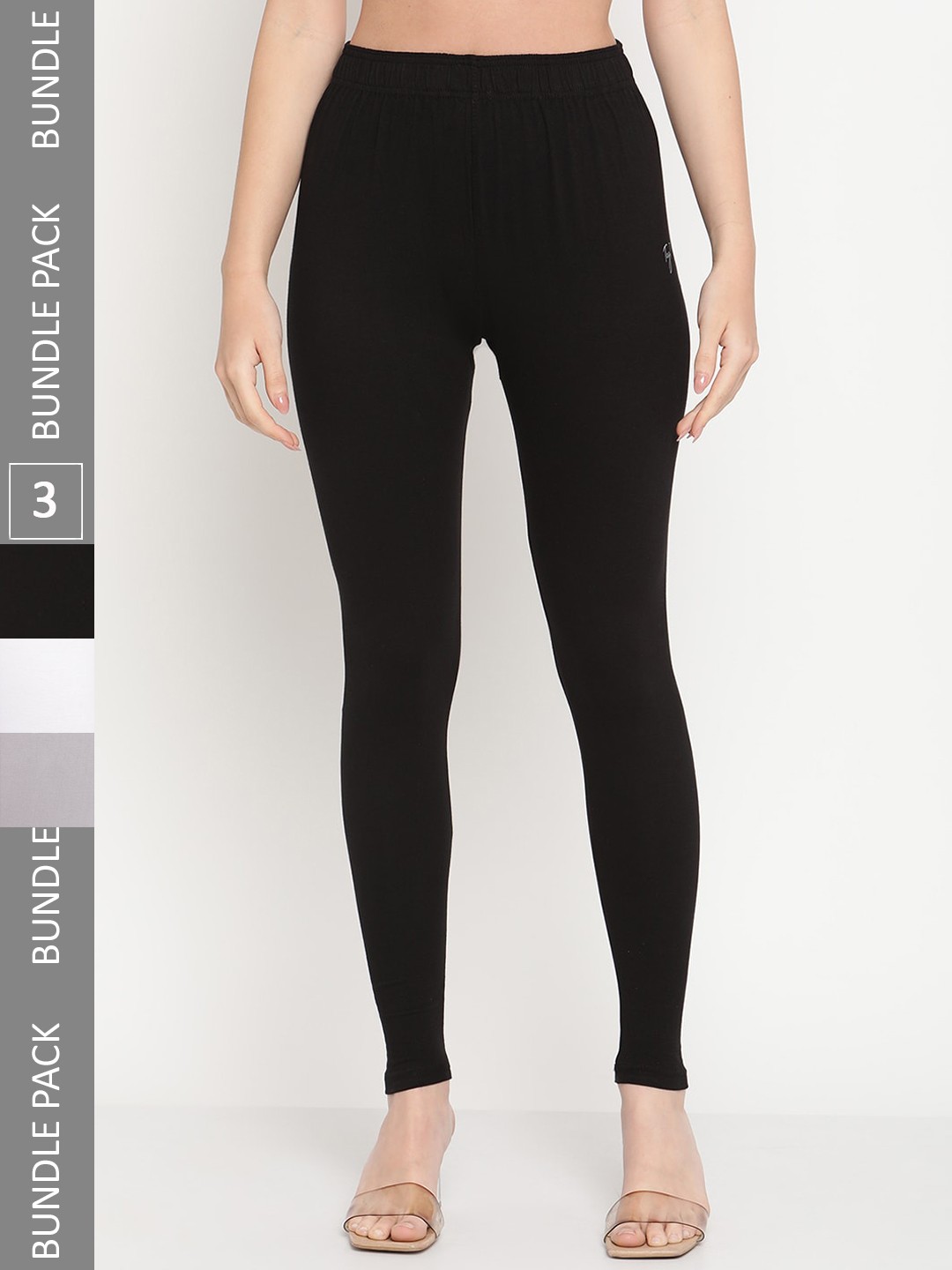 

TAG 7 Pack Of 3 Ankle Length Leggings, Black