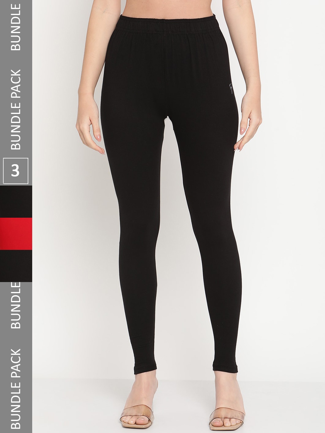 

TAG 7 Pack Of 3 Ankle Length Leggings, Black