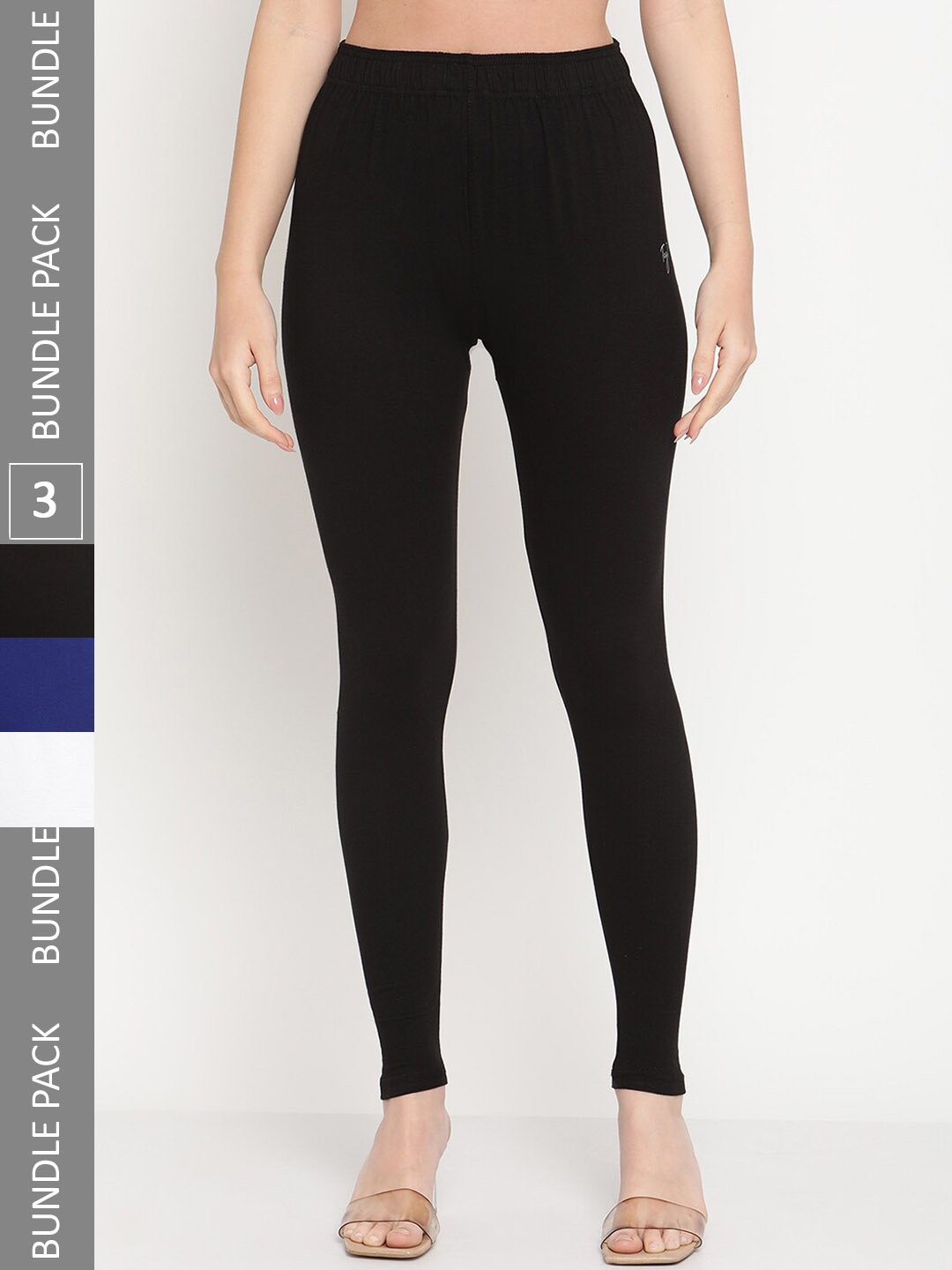 

TAG 7 Women Pack Of 3 Ankle-Length Legging, Black