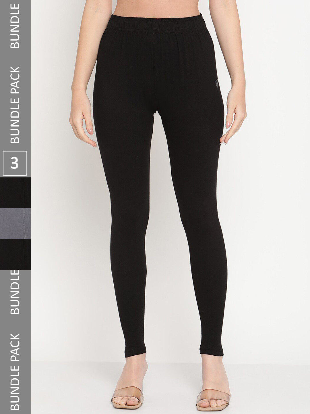 

TAG 7 Pack Of 3 Ankle-Length Leggings, Black