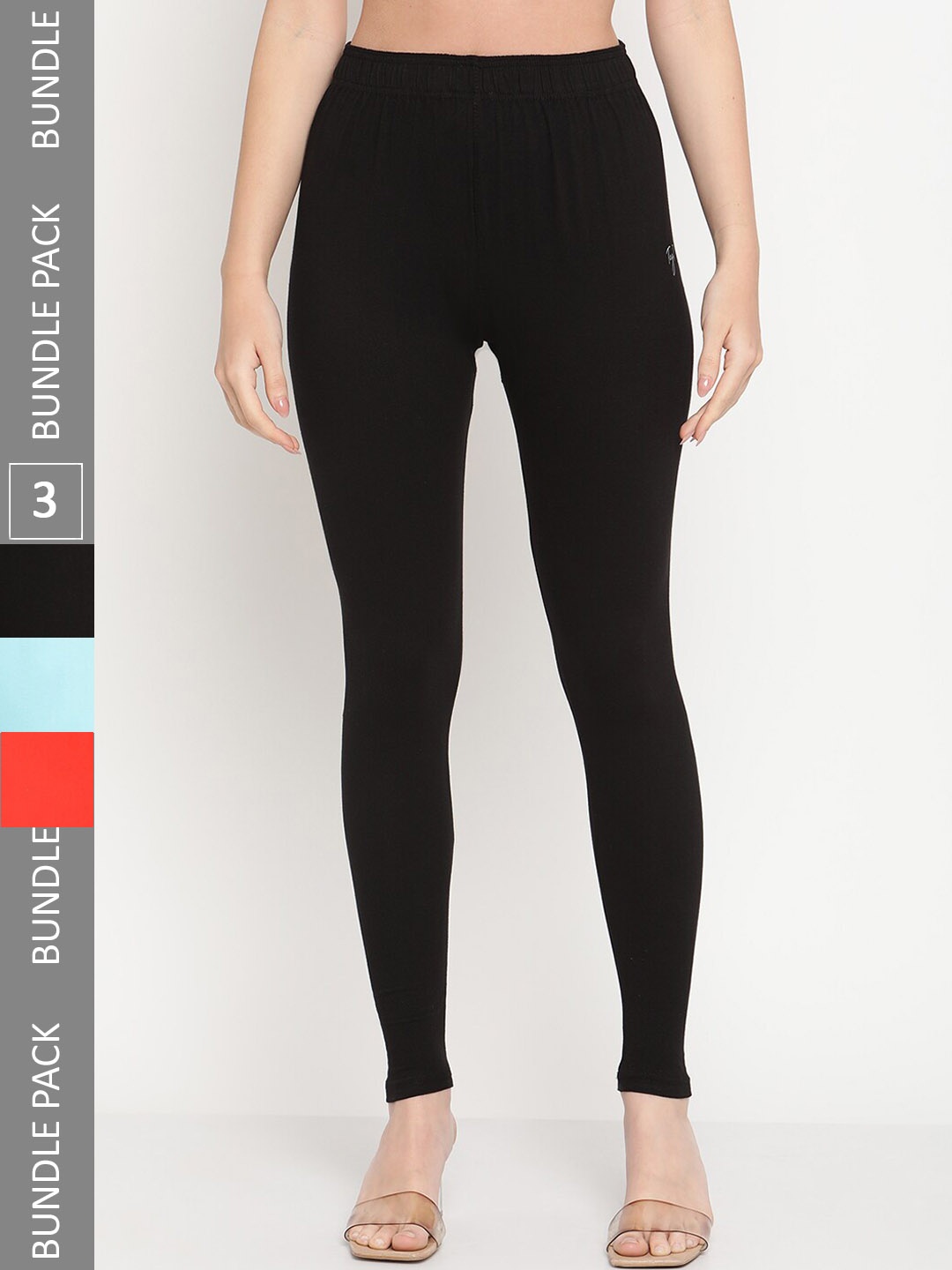 

TAG 7 Pack Of 3 Ankle Length Leggings, Black