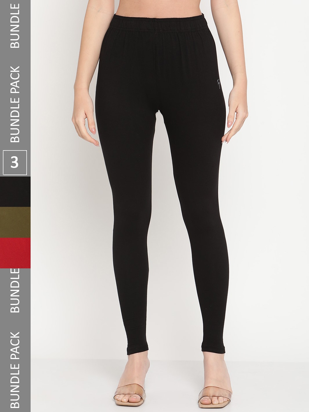 

TAG 7 Pack Of 3 Ankle Length Leggings, Black