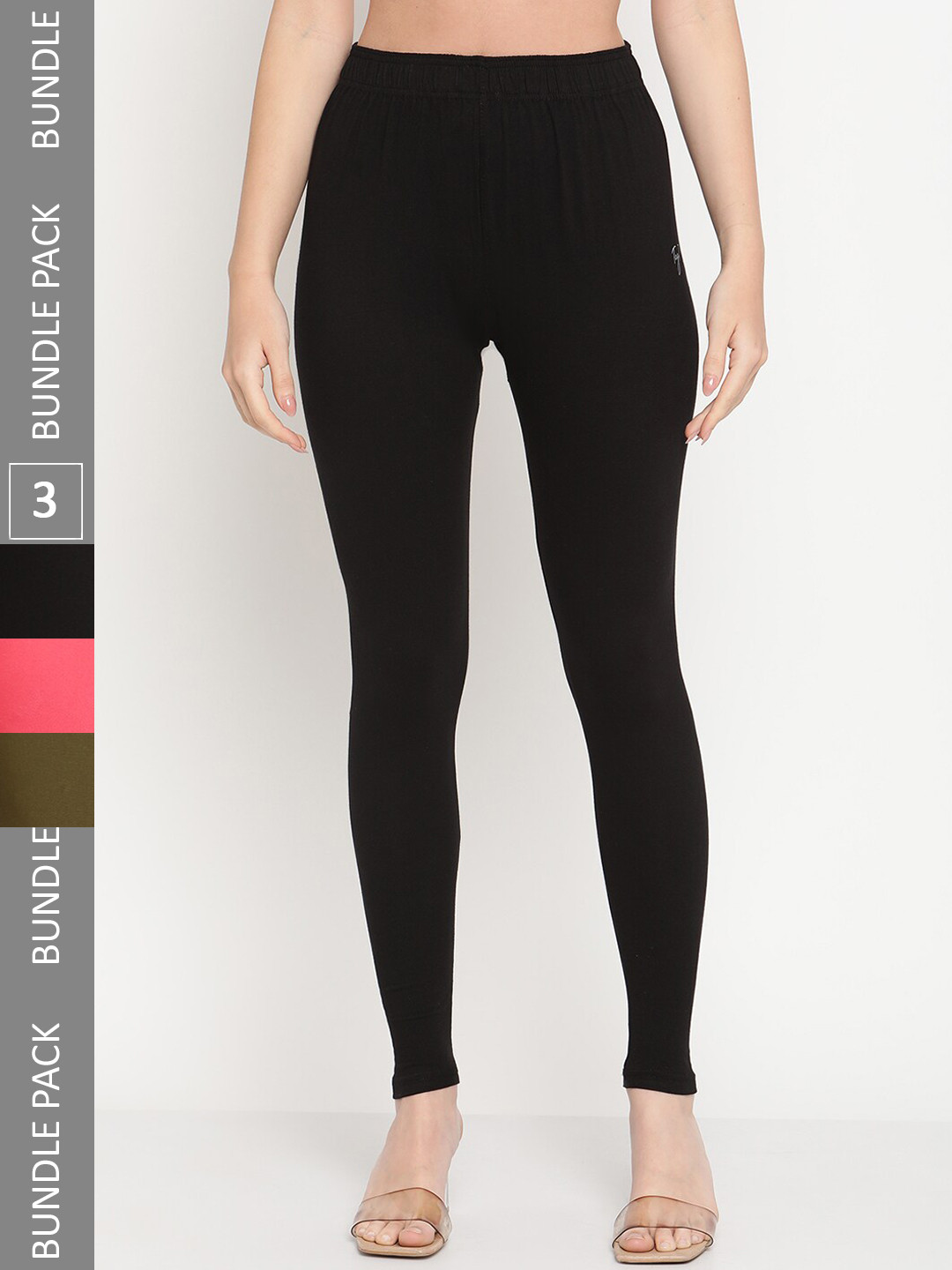 

TAG 7 Women Pack Of 3 Ankle-Length Legging, Black
