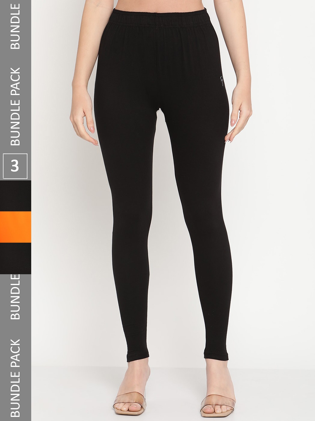 

TAG 7 Women Pack Of 3 Ankle-Length Legging, Black