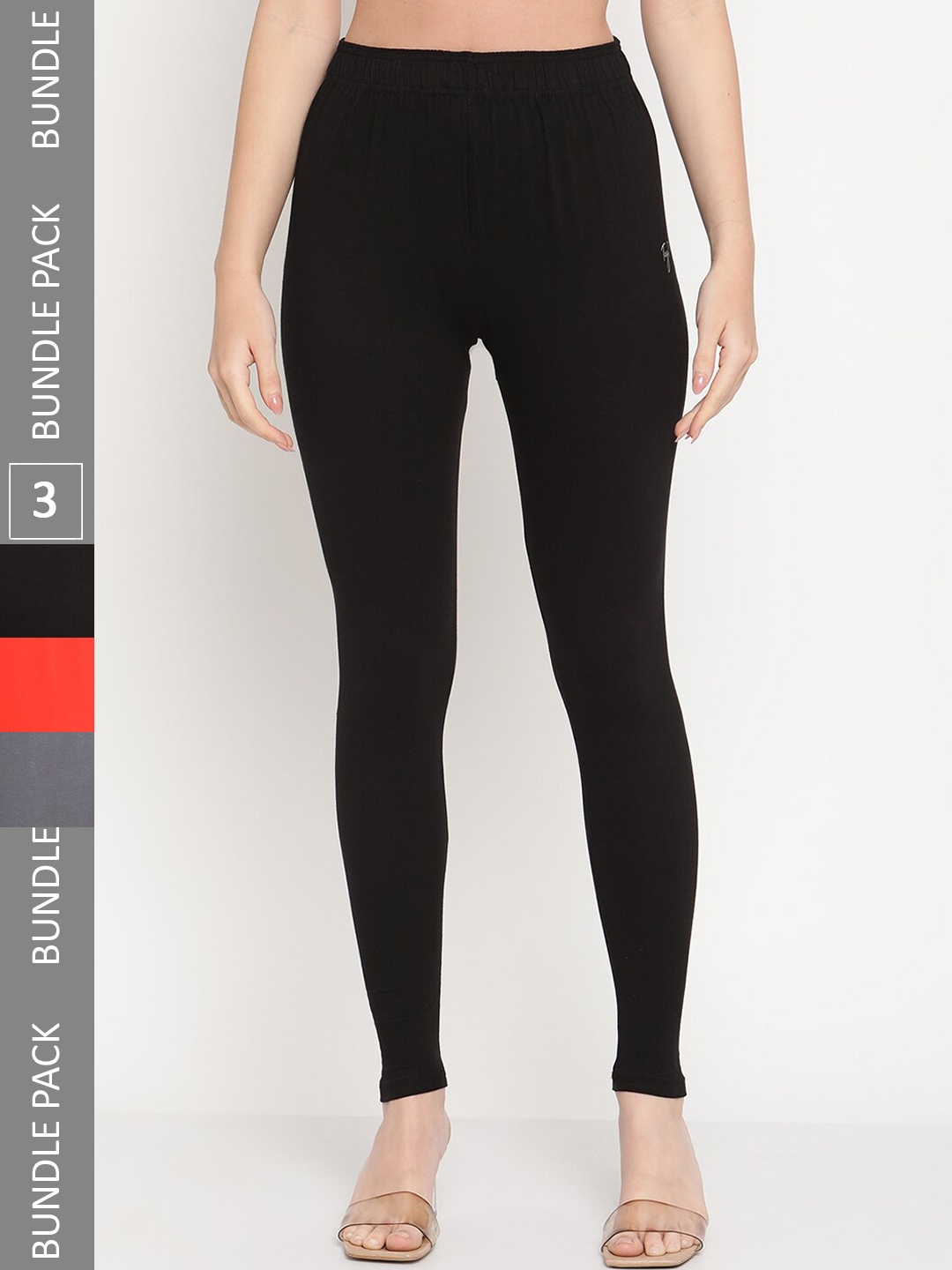 

TAG 7 Pack Of 3 Ankle-Length Leggings, Black