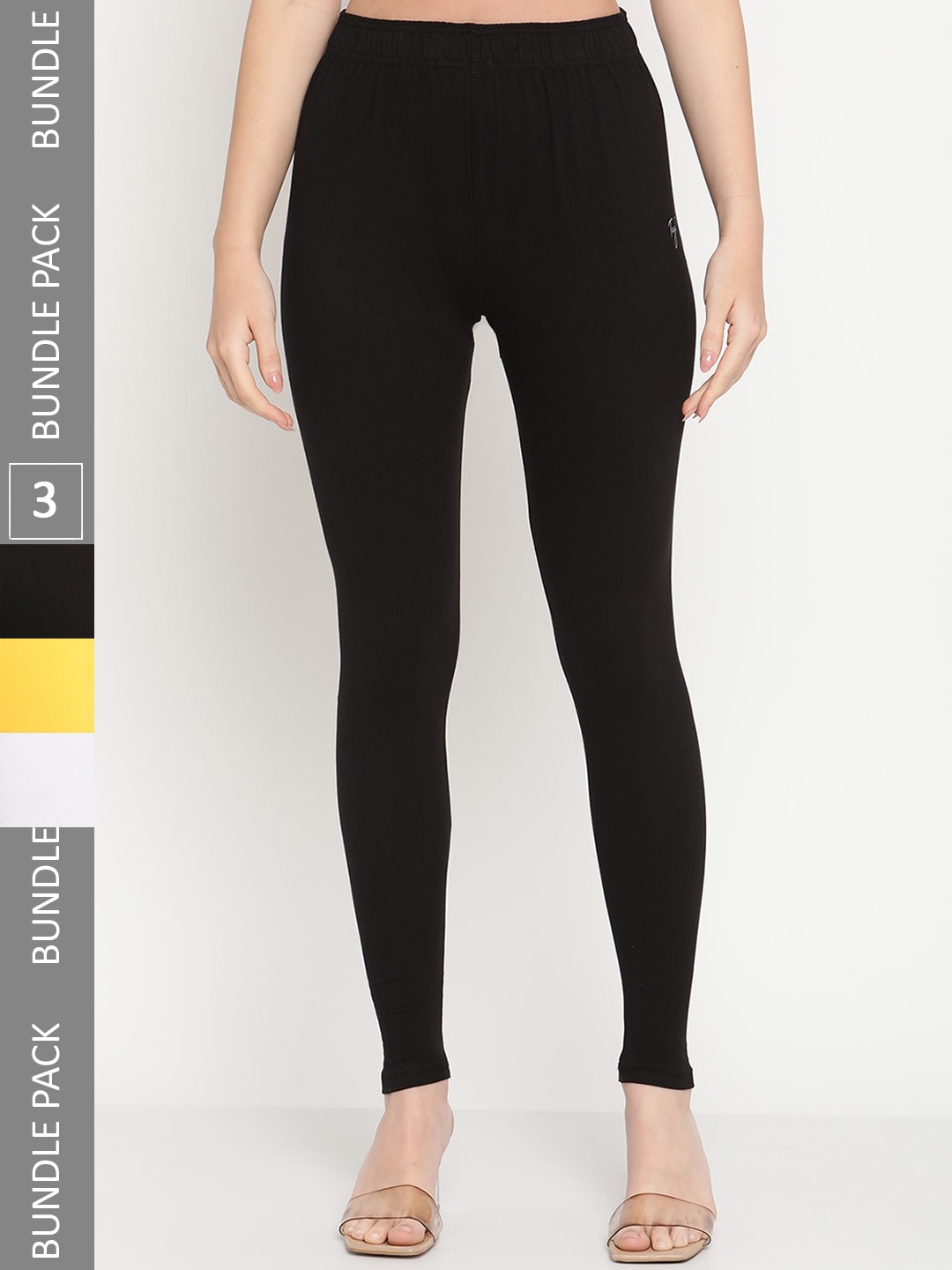 

TAG 7 Women Pack Of 3 Ankle-Length Legging, Black