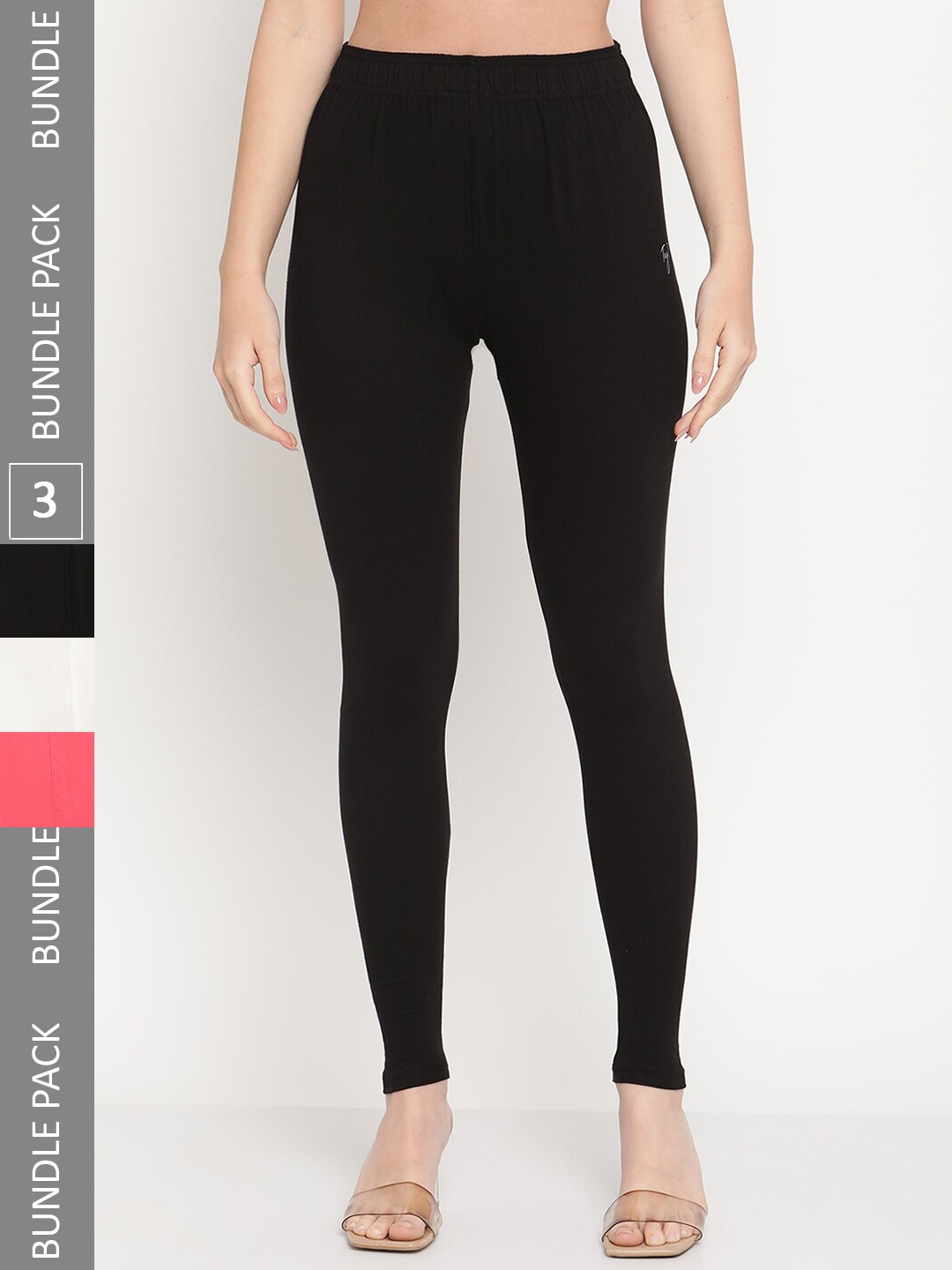 

TAG 7 Pack Of 3 Ankle Length Leggings, Black