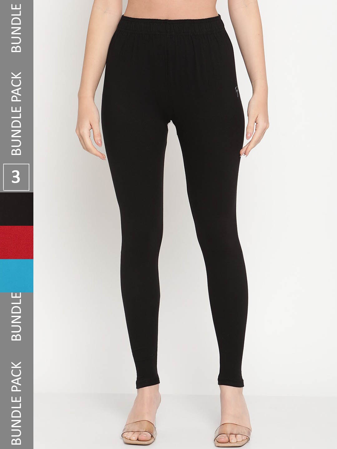 

TAG 7 Pack Of 3 Ankle Length Leggings, Black