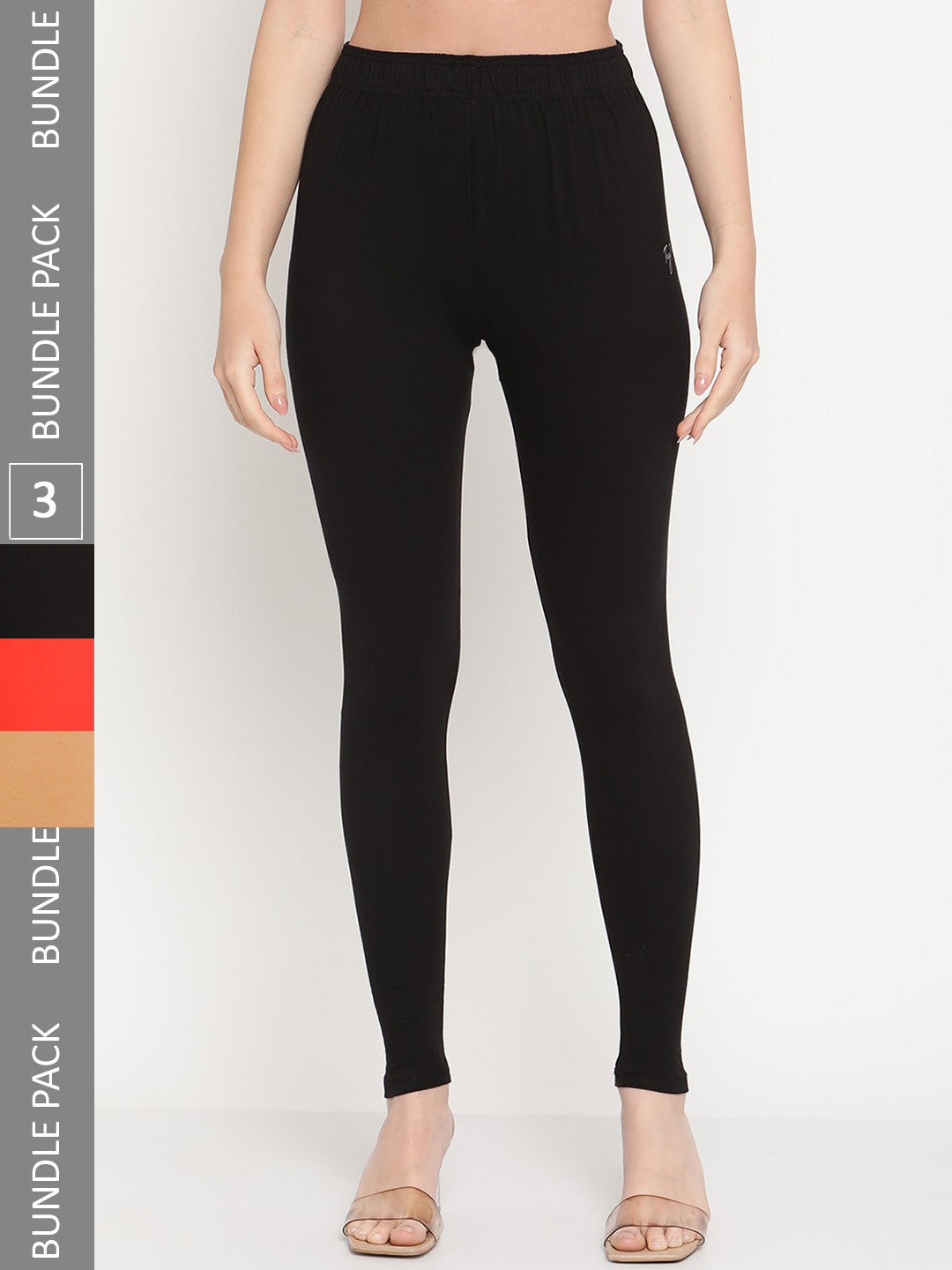 

TAG 7 Pack Of 3 Ankle Length Leggings, Black