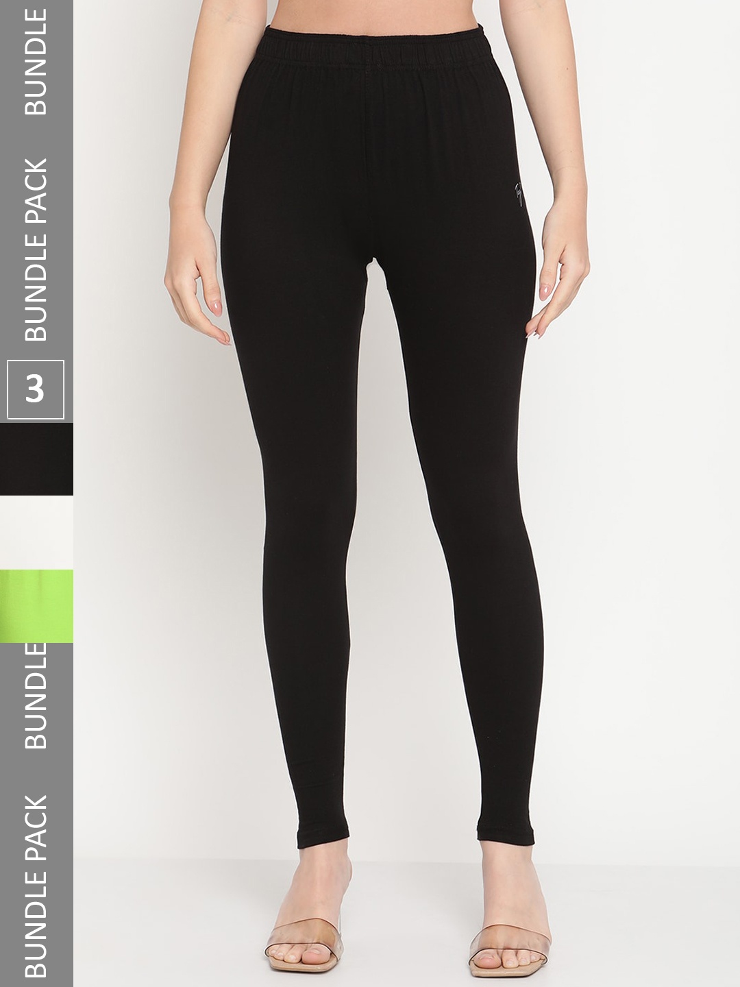 

TAG 7 Pack Of 3 Ankle Length Leggings, Black