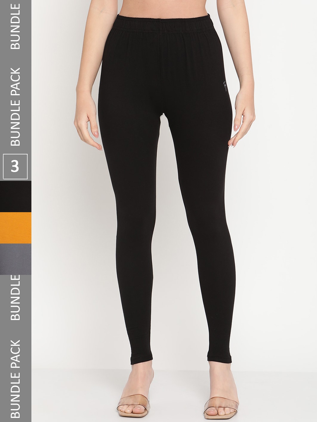 

TAG 7 Pack Of 3 Ankle Length Leggings, Black