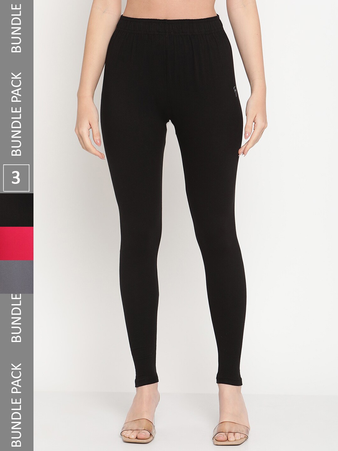 

TAG 7 Pack Of 3 Ankle Length Leggings, Black