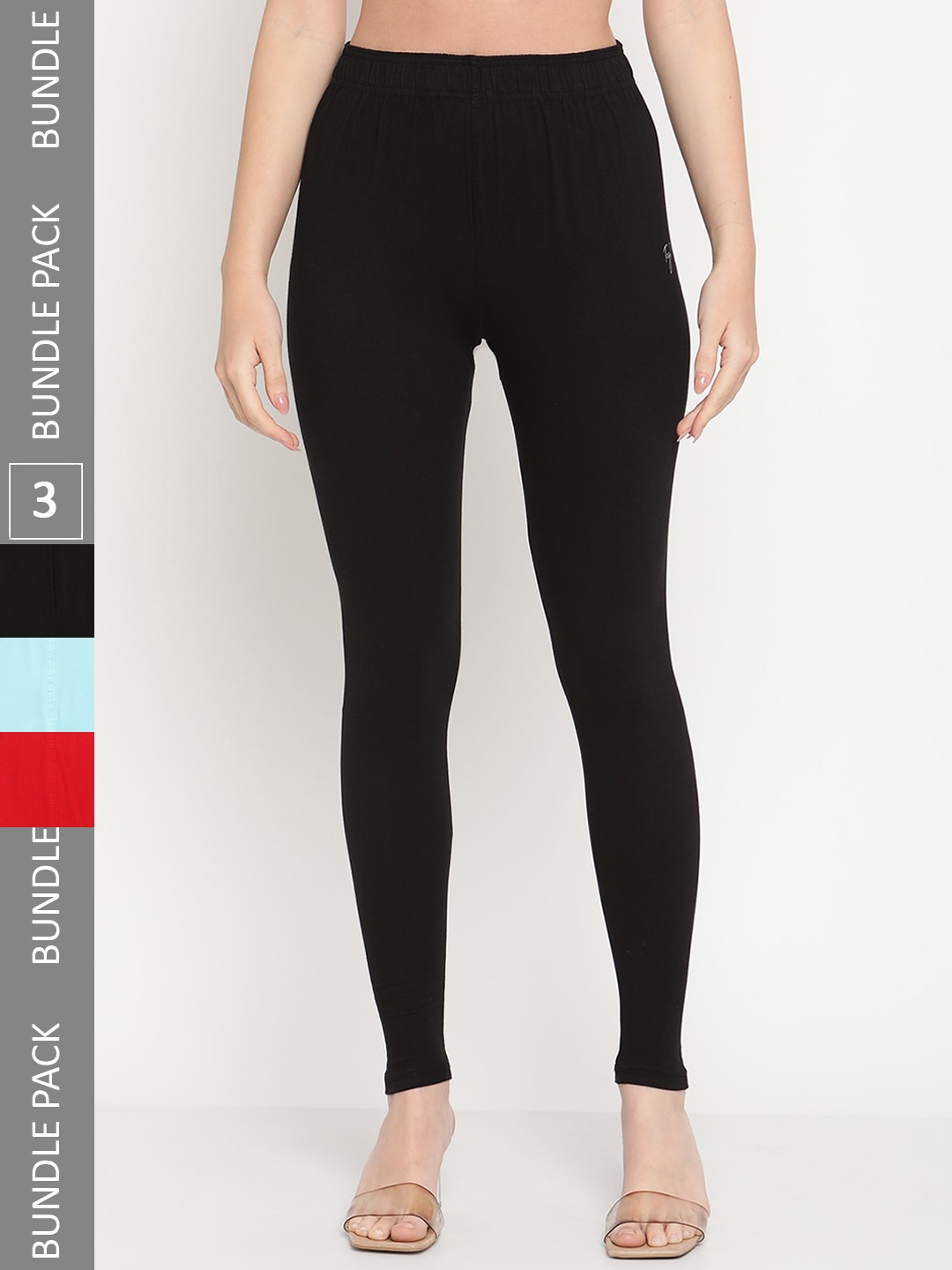 

TAG 7 Pack Of 3 Ankle Length Leggings, Black