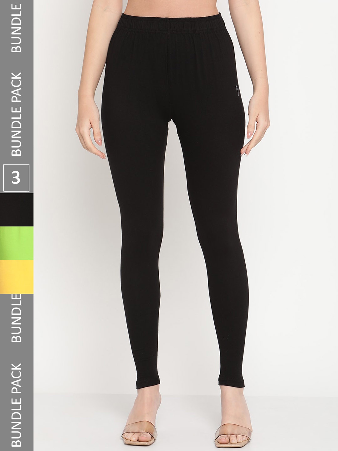 

TAG 7 Pack Of 3 Ankle Length Leggings, Black