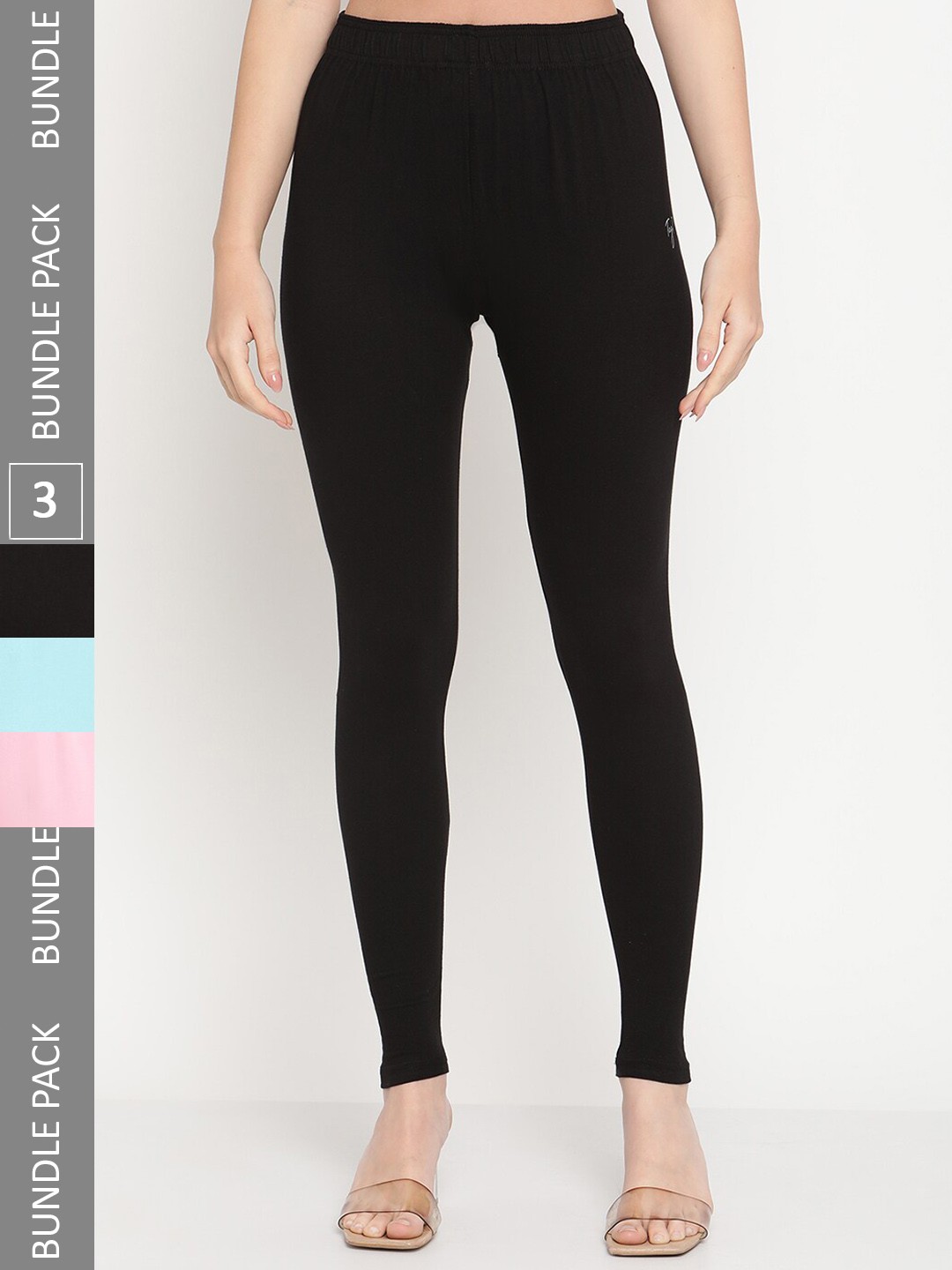 

TAG 7 Pack Of 3 Ankle Length Leggings, Black