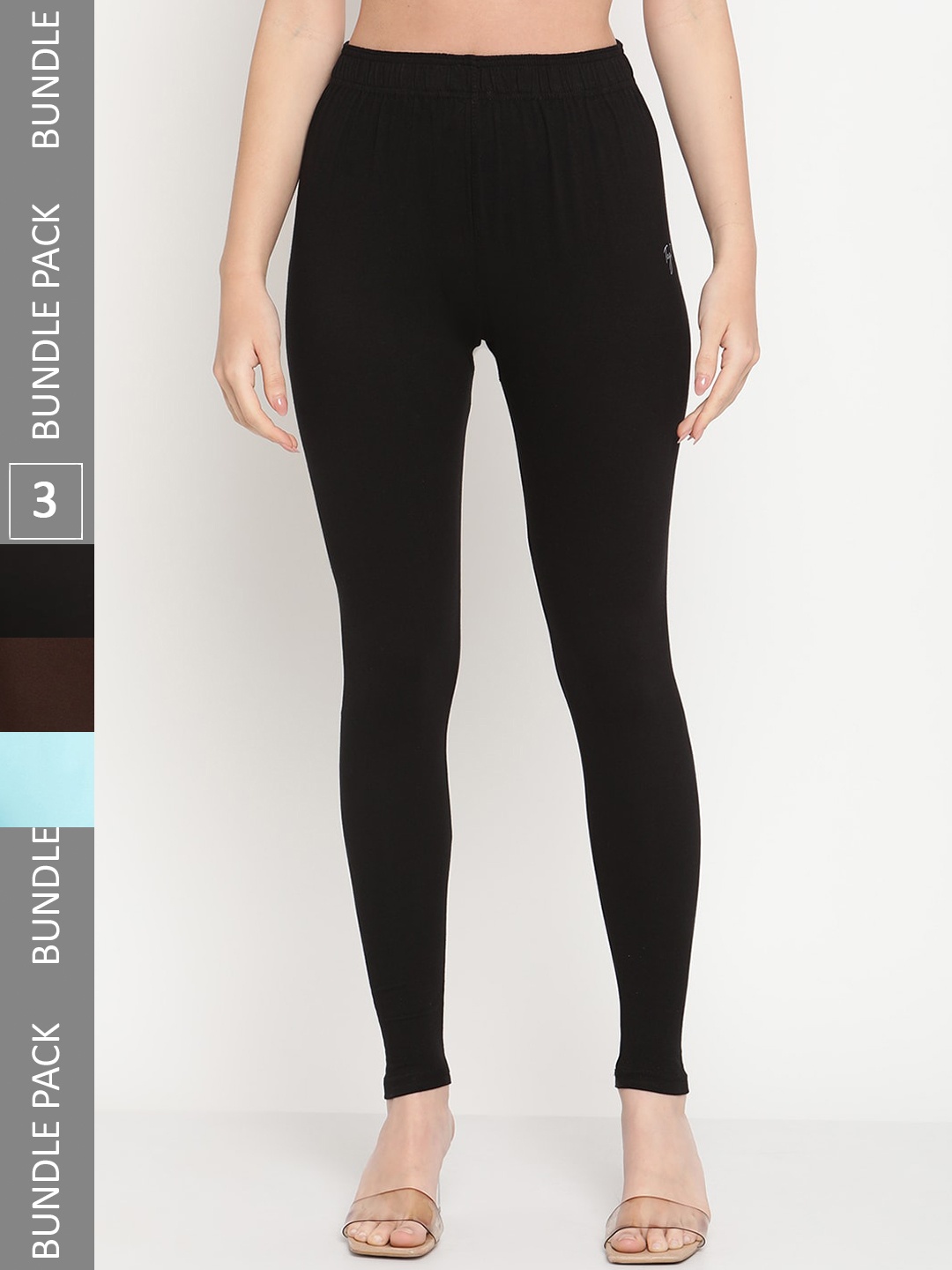 

TAG 7 Pack Of 3 Ankle Length Leggings, Black