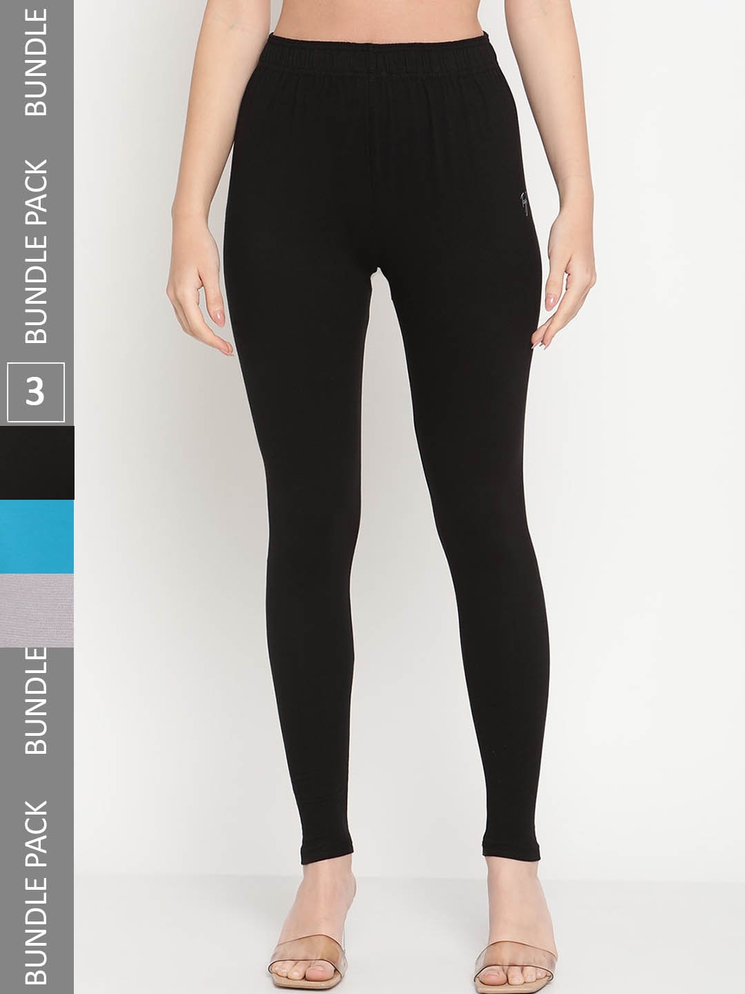 

TAG 7 Pack Of 3 Ankle Length Leggings, Black