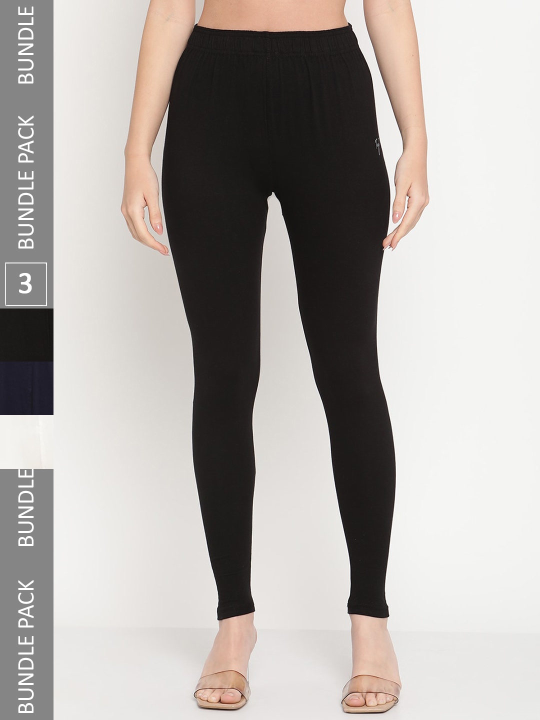 

TAG 7 Pack Of 3 Ankle Length Leggings, Black
