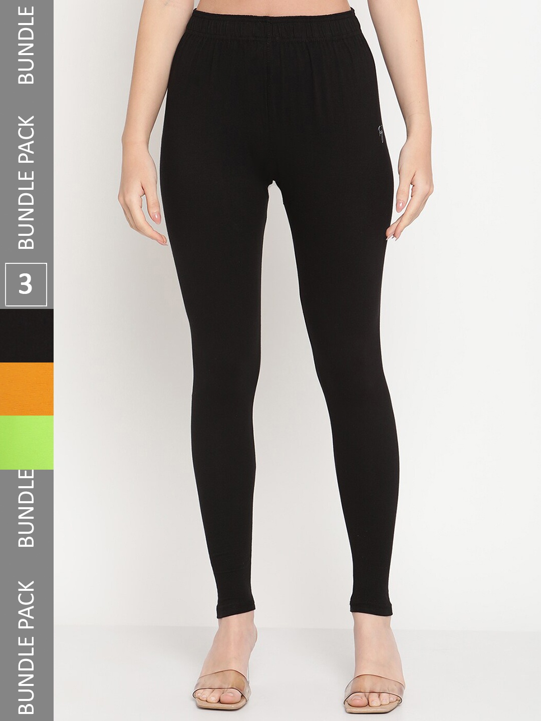 

TAG 7 Pack Of 3 Ankle Length Leggings, Black