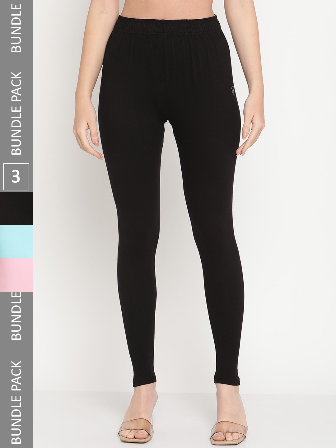 

TAG 7 Pack Of 3 Ankle Length Leggings, Black
