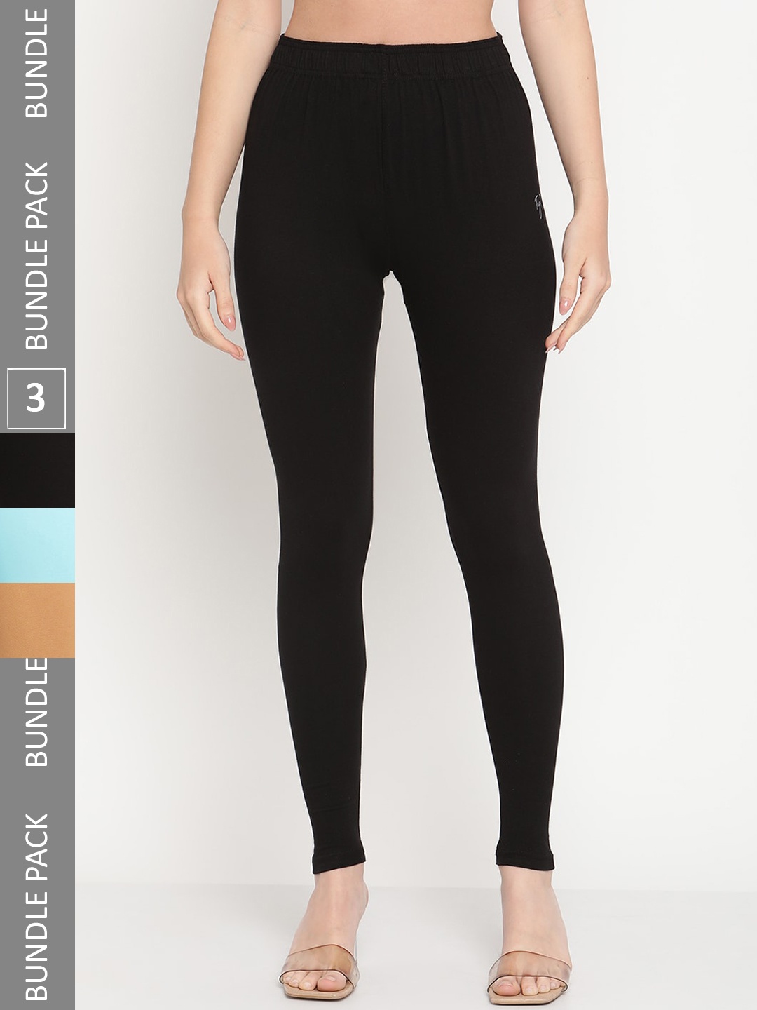 

TAG 7 Pack Of 3 Ankle Length Leggings, Black