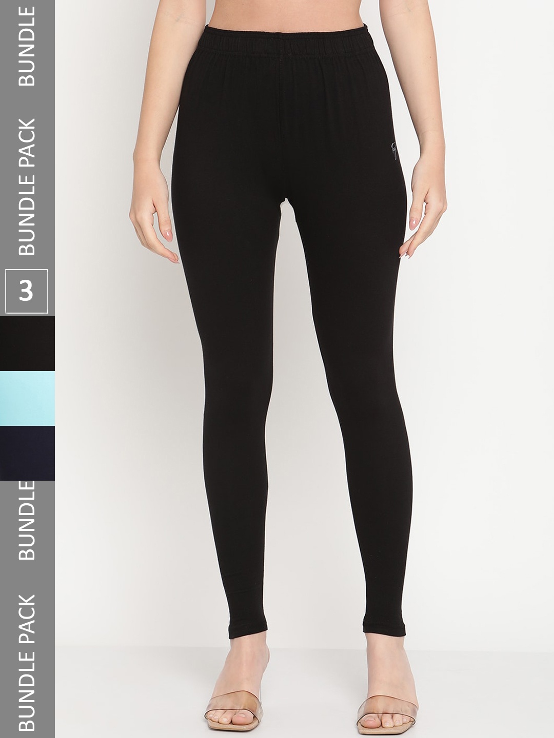 

TAG 7 Pack Of 3 Ankle Length Leggings, Black