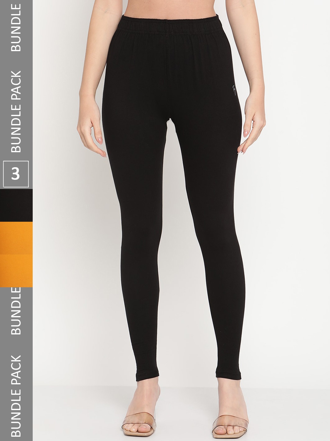 

TAG 7 Women Pack Of 3 Ankle-Length Legging, Black