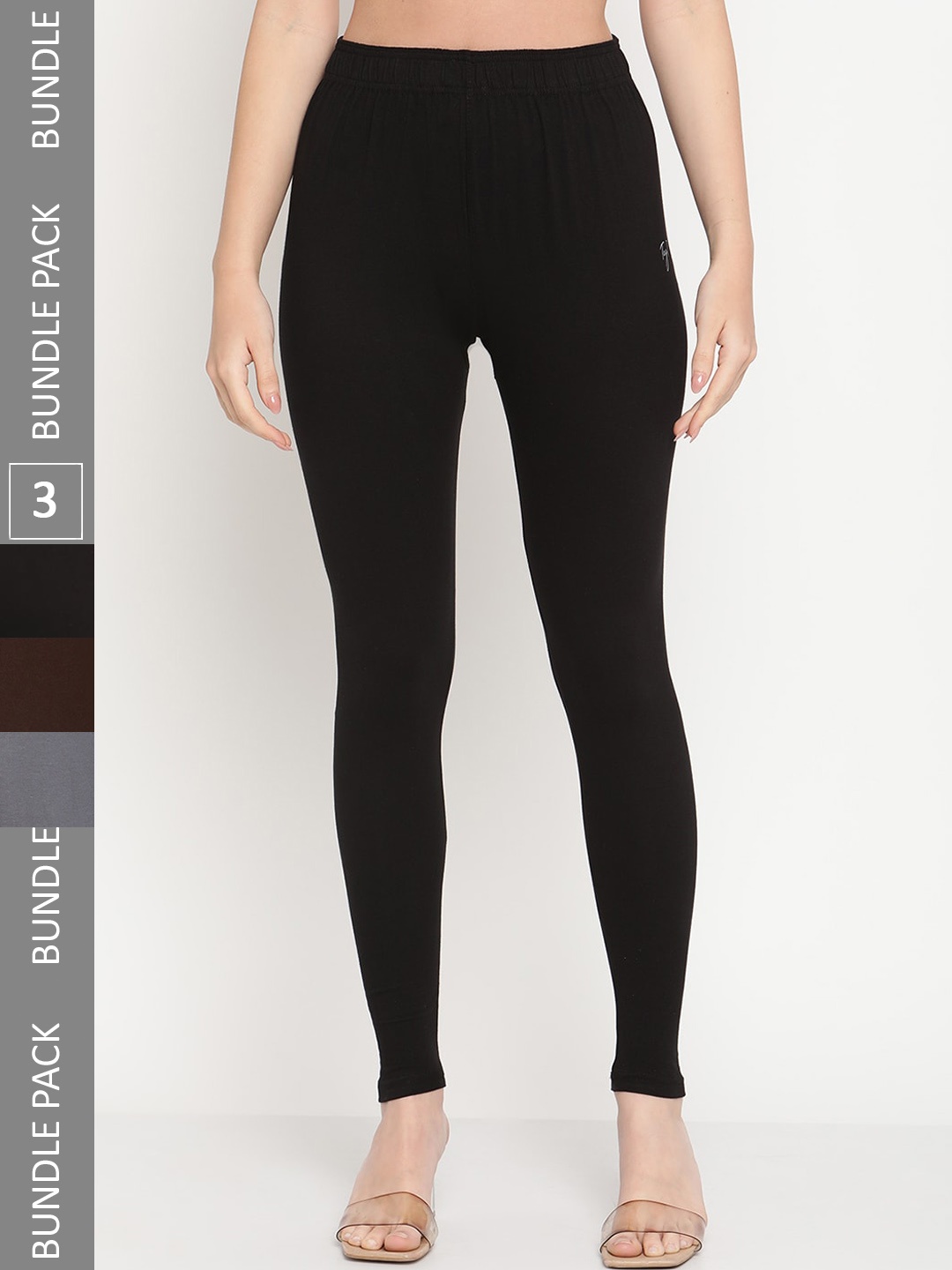 

TAG 7 Pack Of 3 Ankle Length Leggings, Black