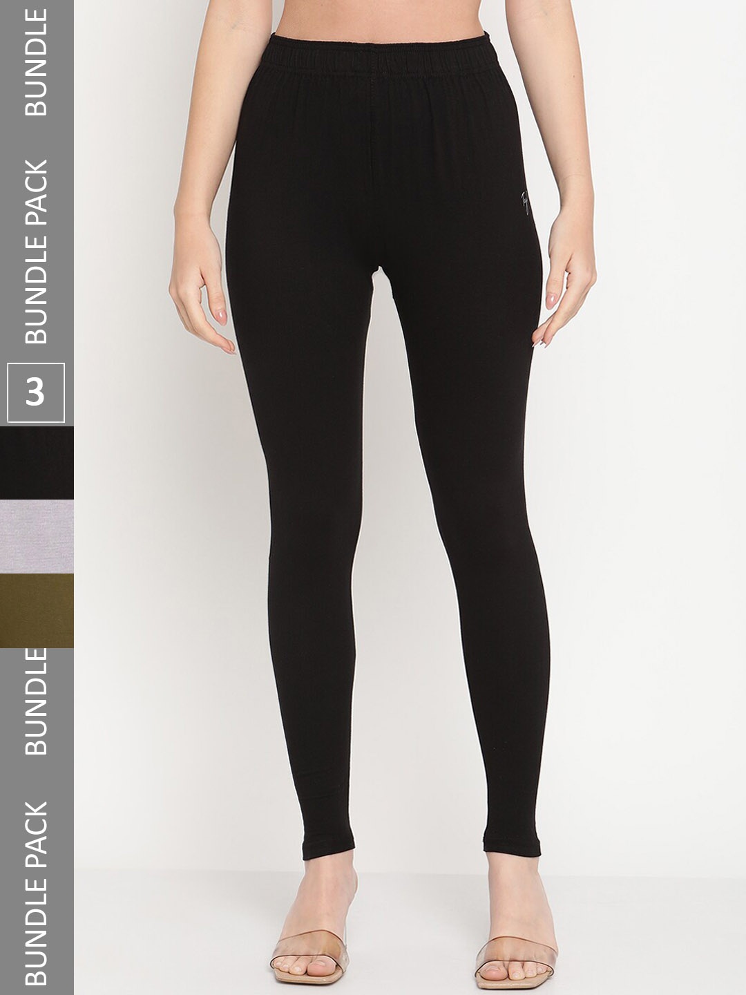 

TAG 7 Pack Of 3 Ankle-Length Leggings, Black