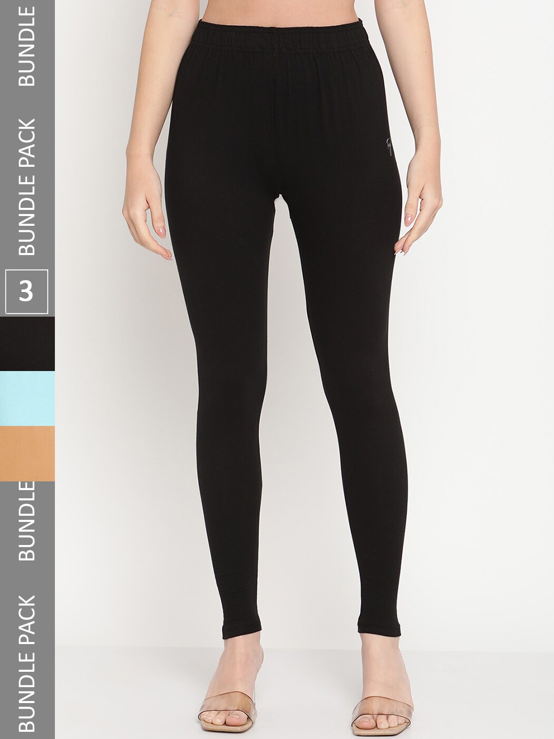 

TAG 7 Pack Of 3 Ankle-Length Leggings, Black