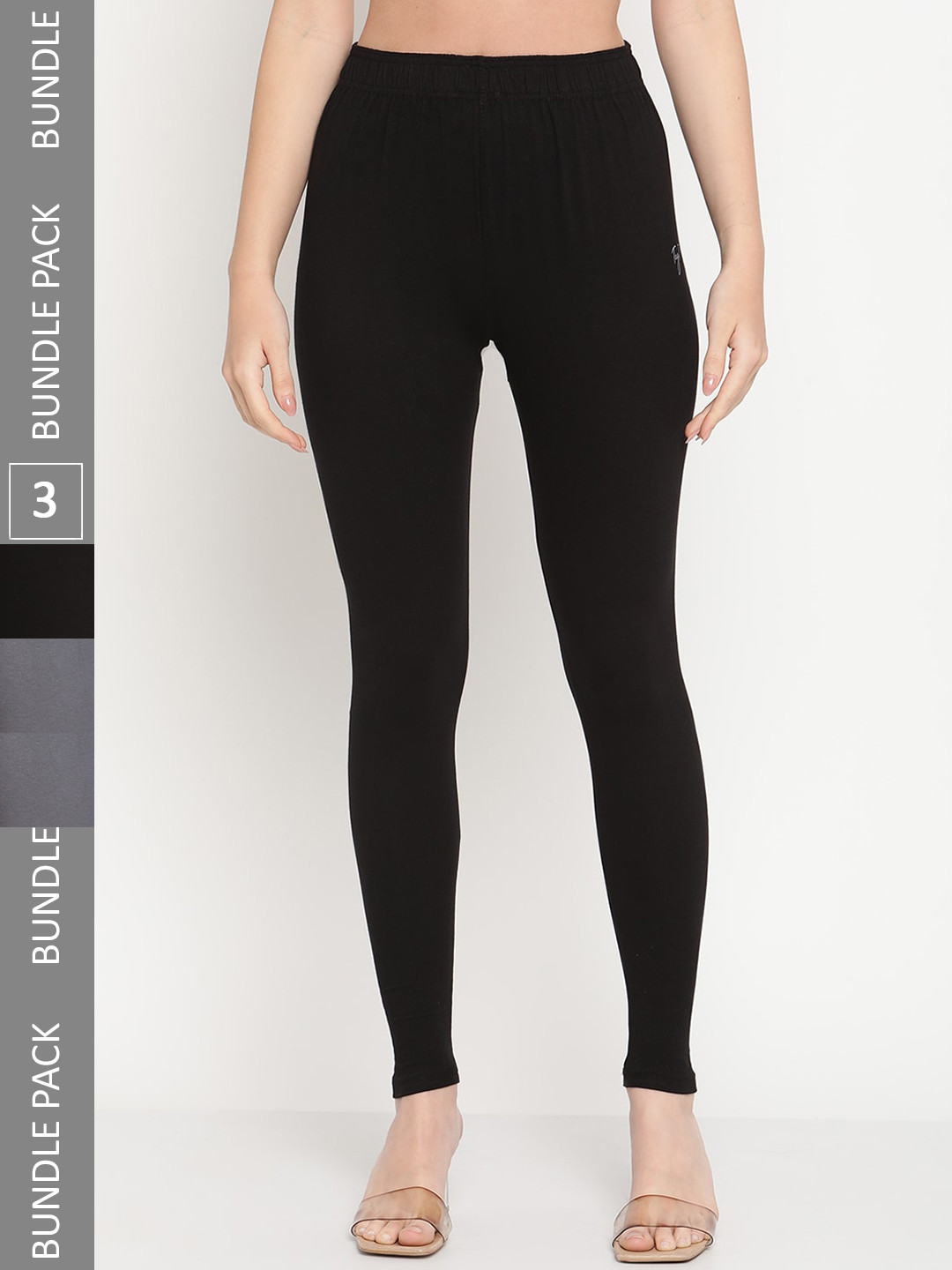 

TAG 7 Pack Of 3 Ankle Length Leggings, Black