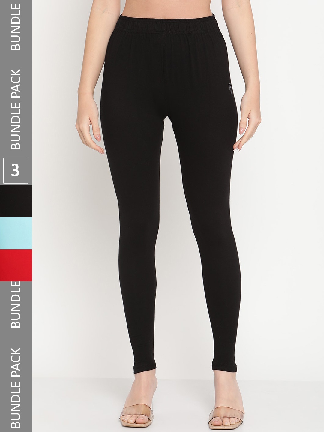 

TAG 7 Pack Of 3 Ankle Length Leggings, Black