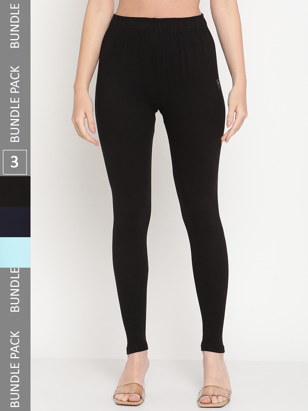 

TAG 7 Pack Of 3 Ankle Length Leggings, Black