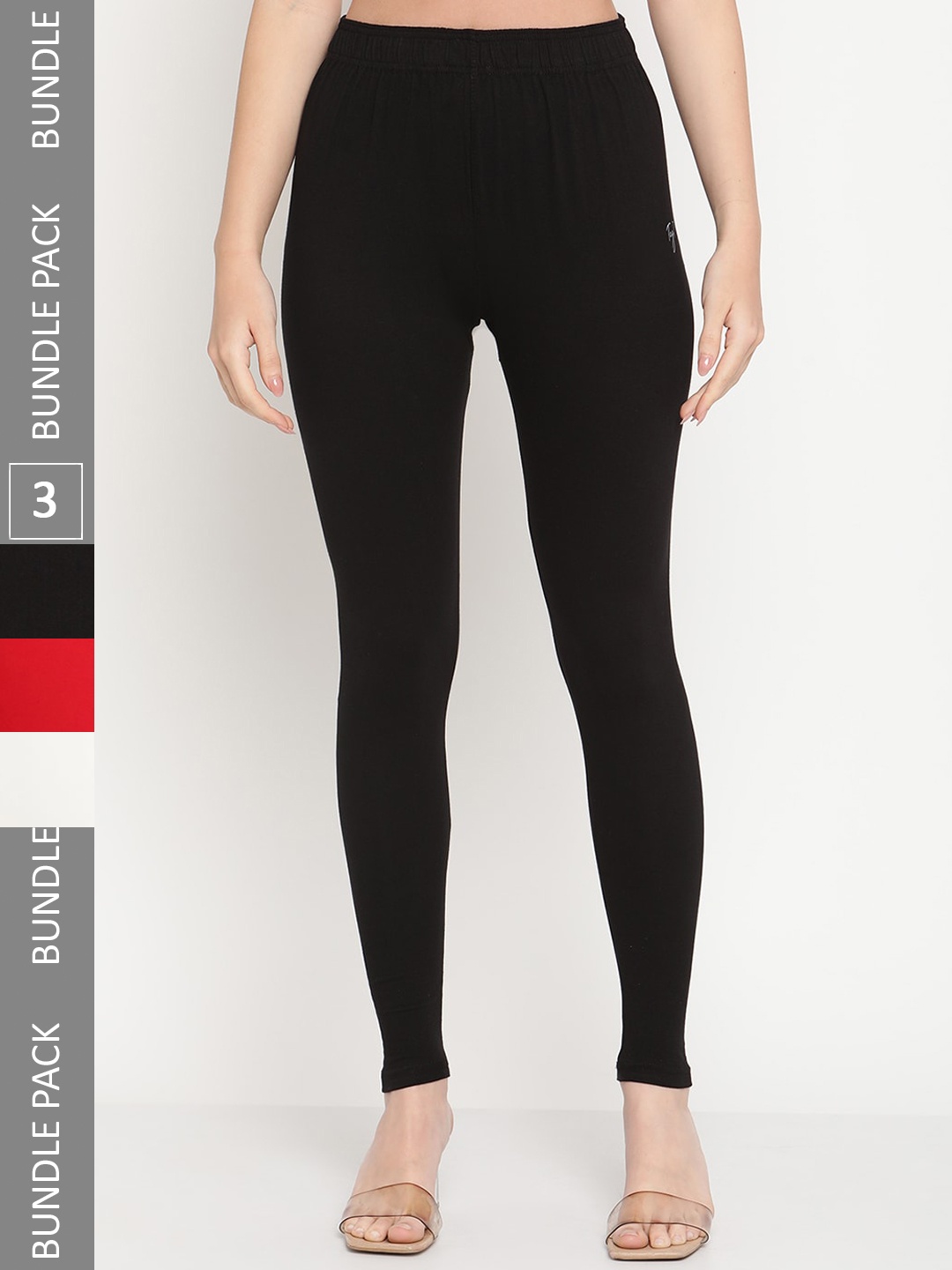 

TAG 7 Pack Of 3 Ankle Length Leggings, Black