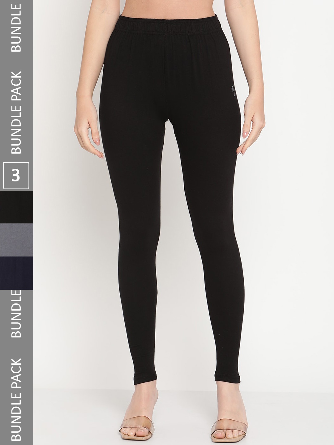

TAG 7 Pack Of 3 Ankle Length Leggings, Black