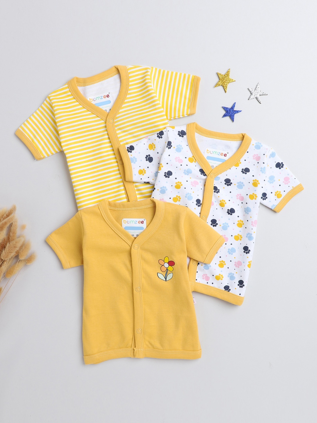 

BUMZEE Infant Boys Cotton Jhablas, Yellow