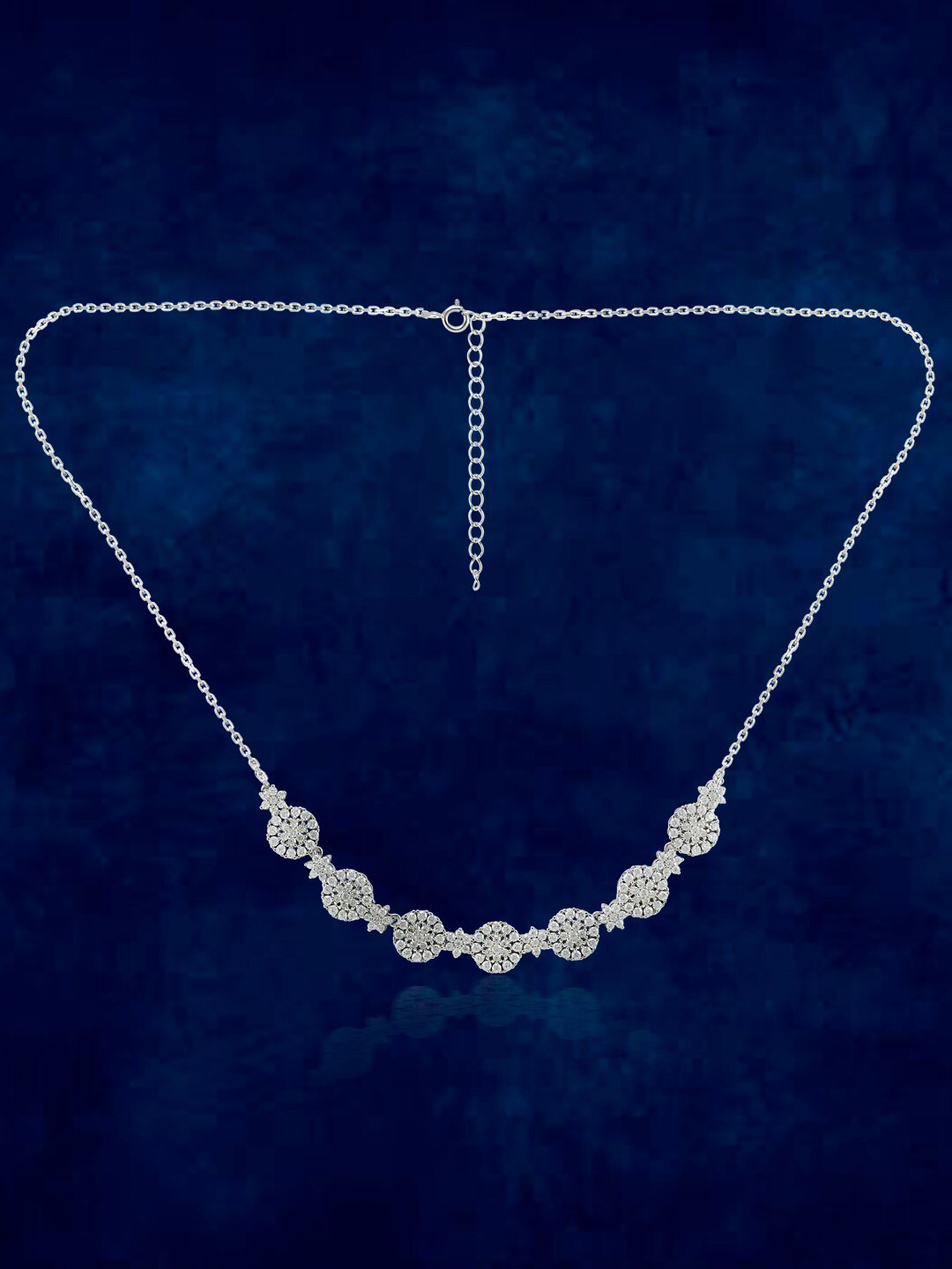 

Taraash 925 Sterling Silver Rhodium-Plated CZ Stone Studded Necklace