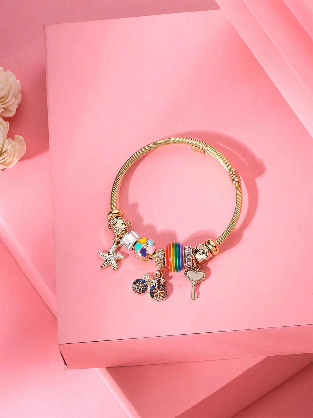 

Yellow Chimes Women Gold-Plated Charm Bracelet