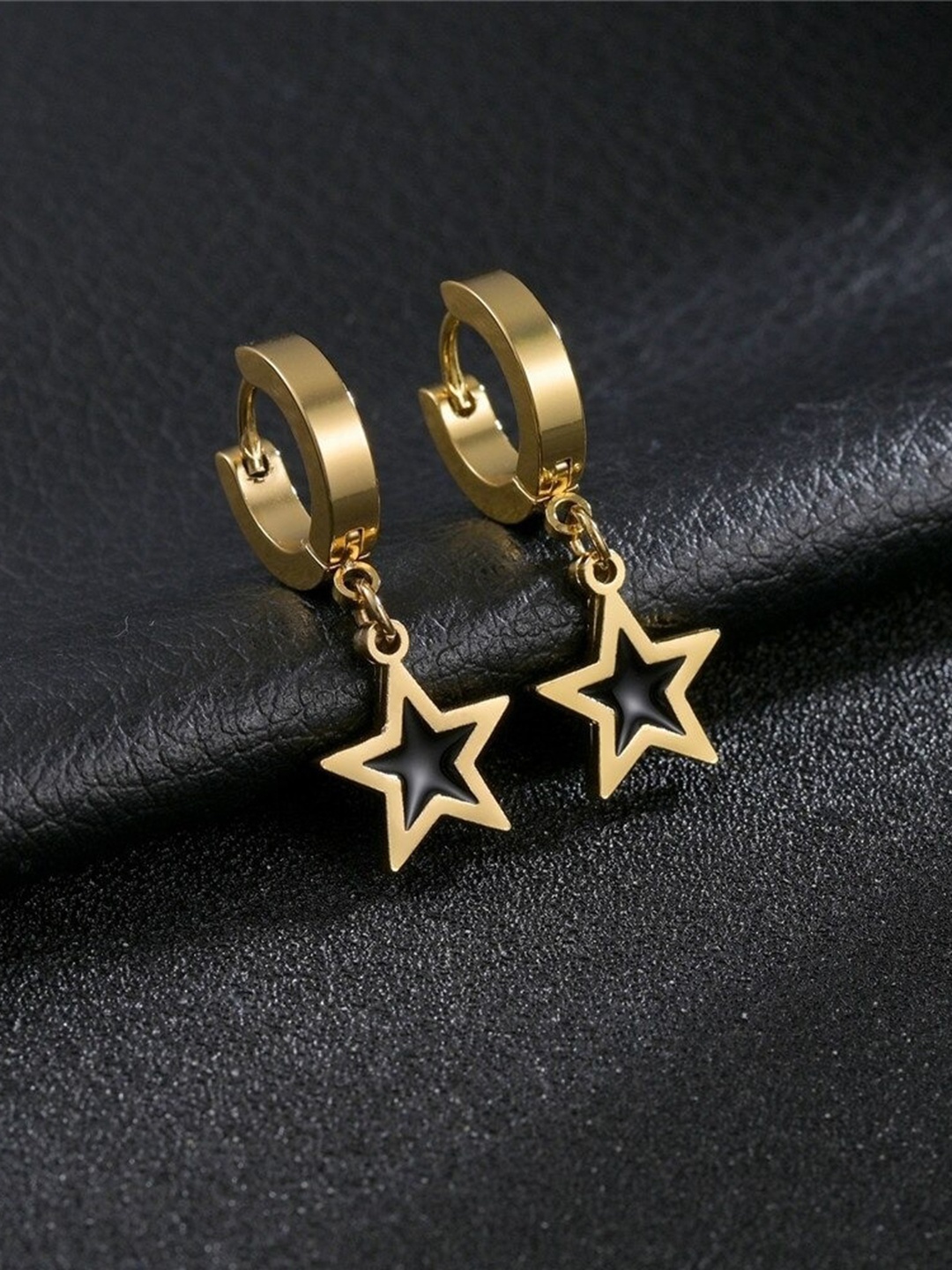 

VIEN Gold Plated Star Shaped Drop Earrings