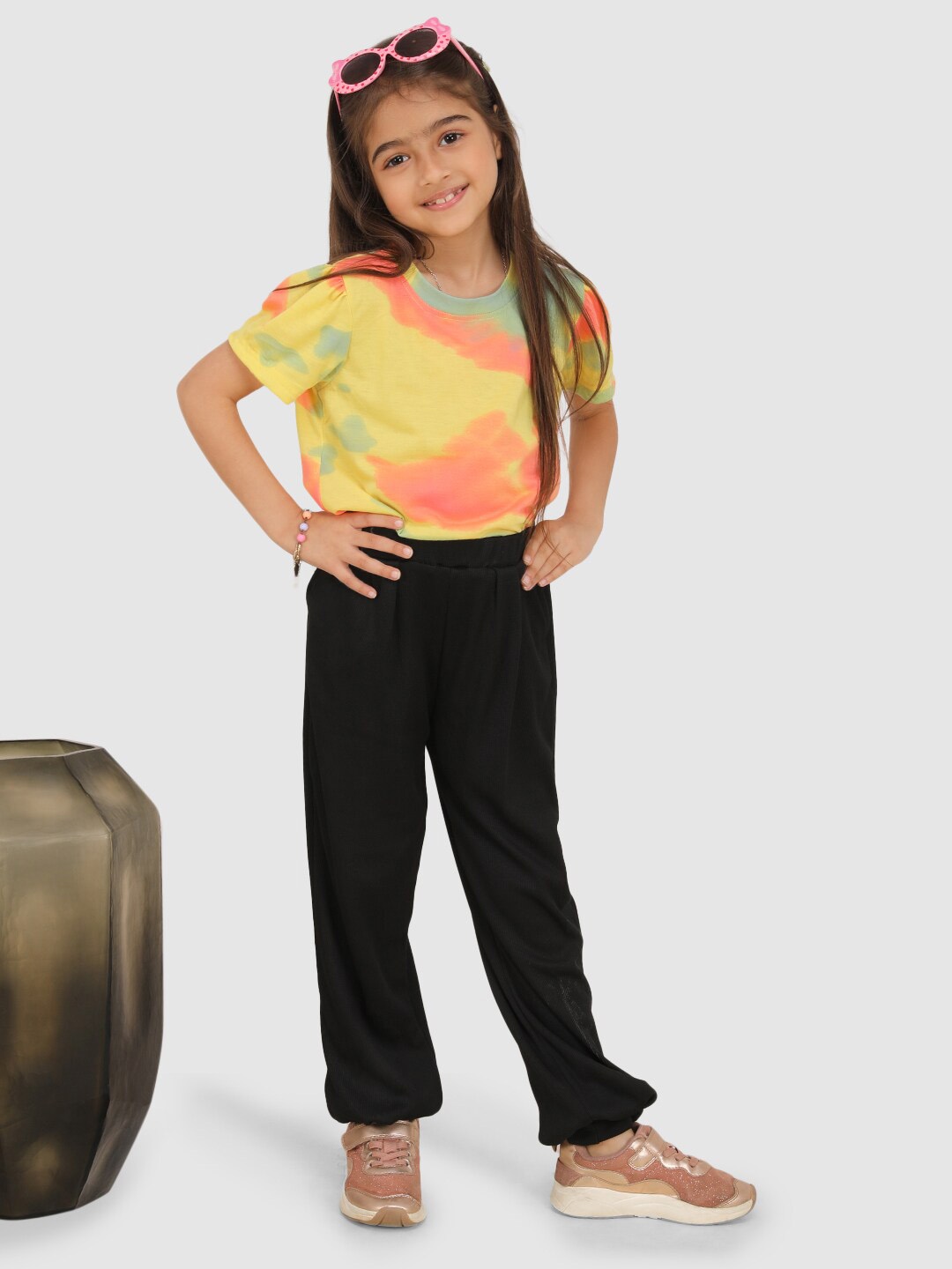 

Jelly Jones Girls Dyed T-shirt with Trousers, Yellow