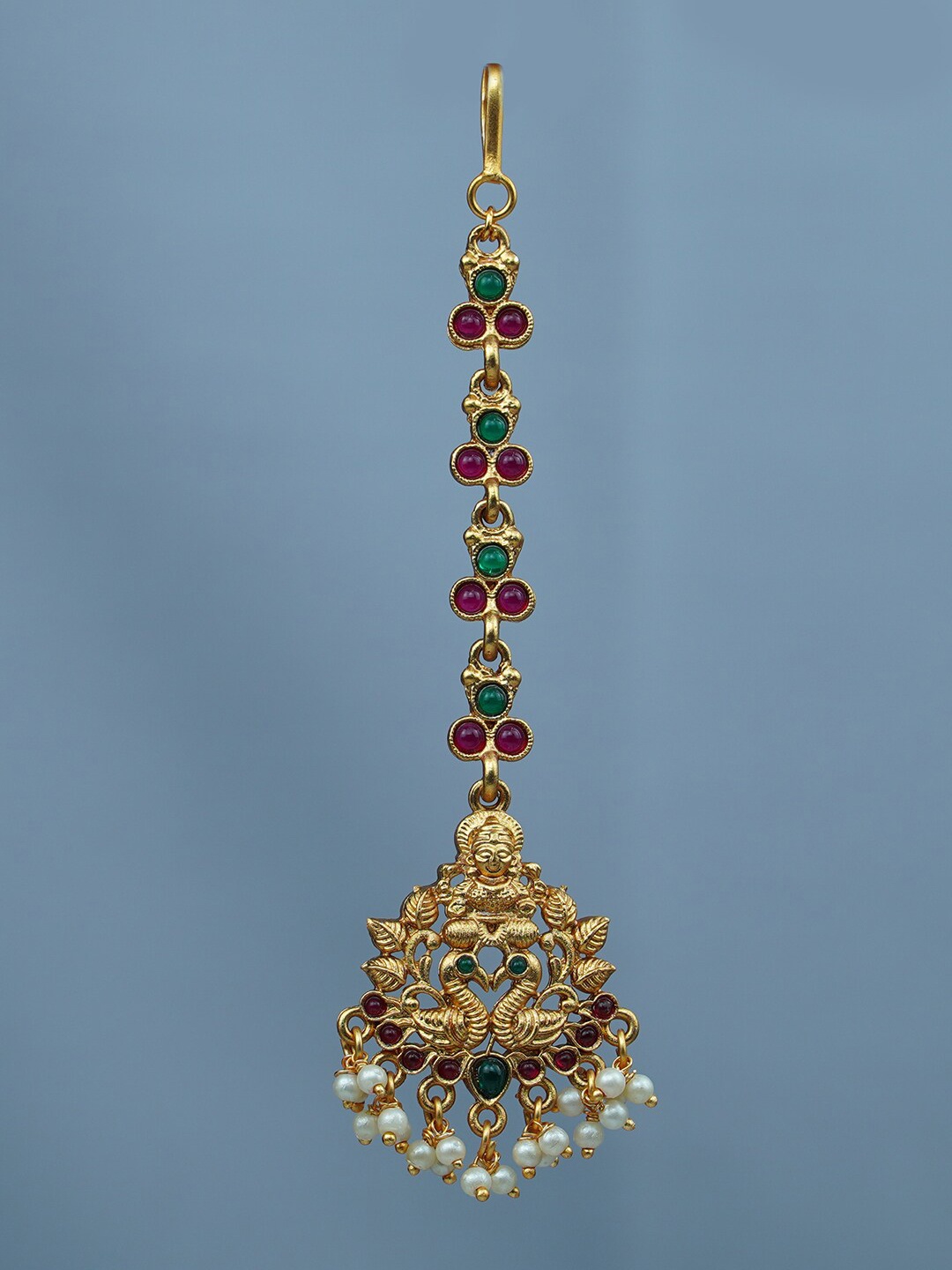 

Diksha collection Gold-Plated Stone Studded Maang Tikka