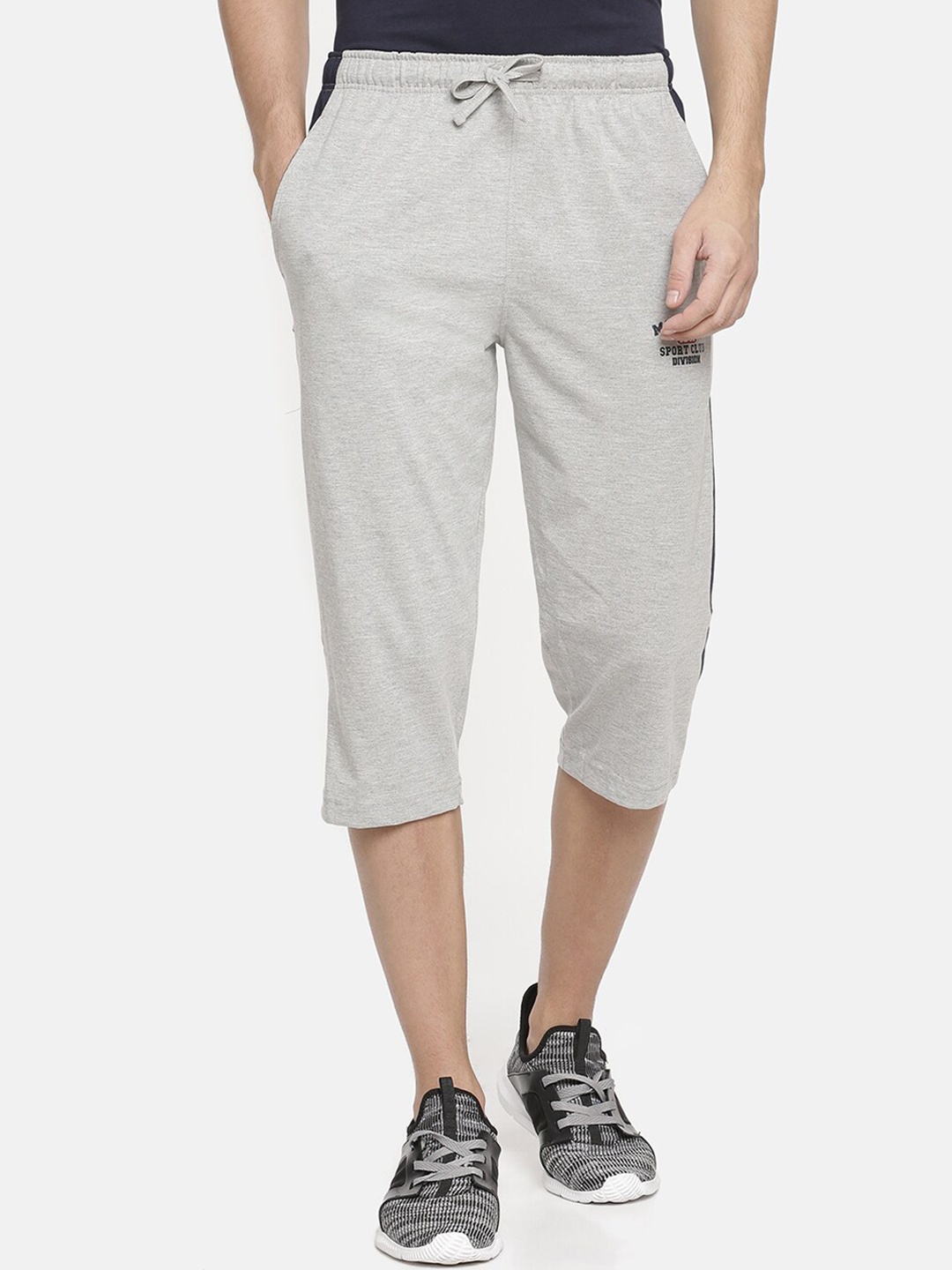 

Macroman M-Series Men Regular Fit Sports Knee Length Shorts, Grey melange