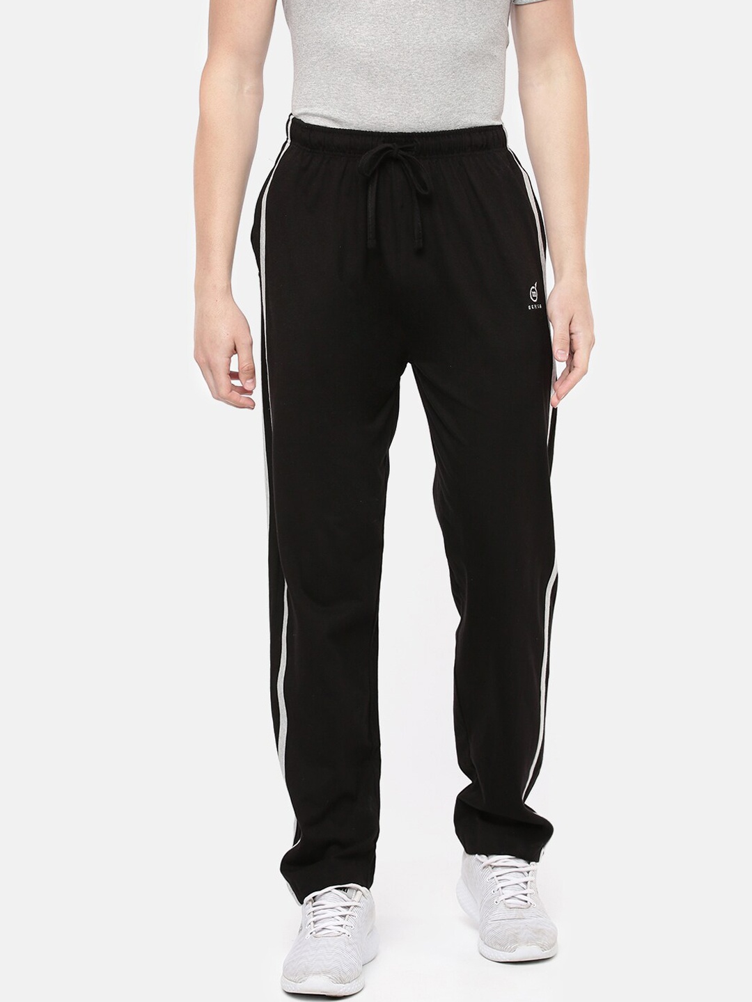 

Macroman M-Series Men Mid Rise Pure Cotton Sports Track Pants, Black