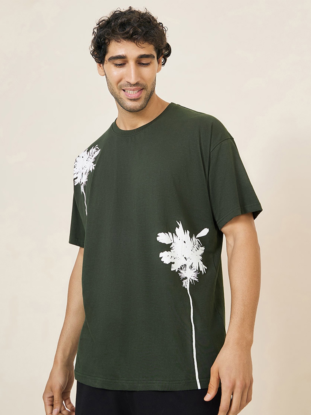 

Styli Big Placement Oversized T-Shirt, Olive